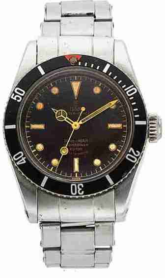 Swiss Replica Tudor Big Crown Submariner Black Gilt Dial Red Triangle Bezel 37mm Stainless Steel 7924 Watches